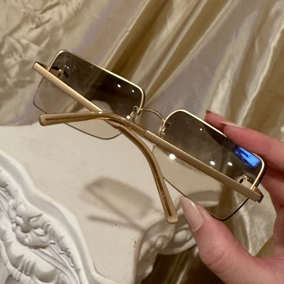 Chanel 4092 Rimless Crystal Rhinestone CC Vintage Y2K Sunglasses in Brown Hue - Picture 16 of 17